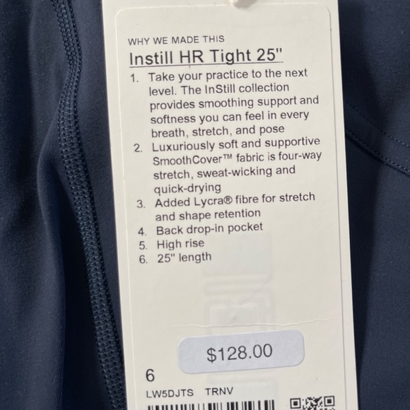 NWT Lululemon Instill HR Tight 25” - Picture 5 of 5